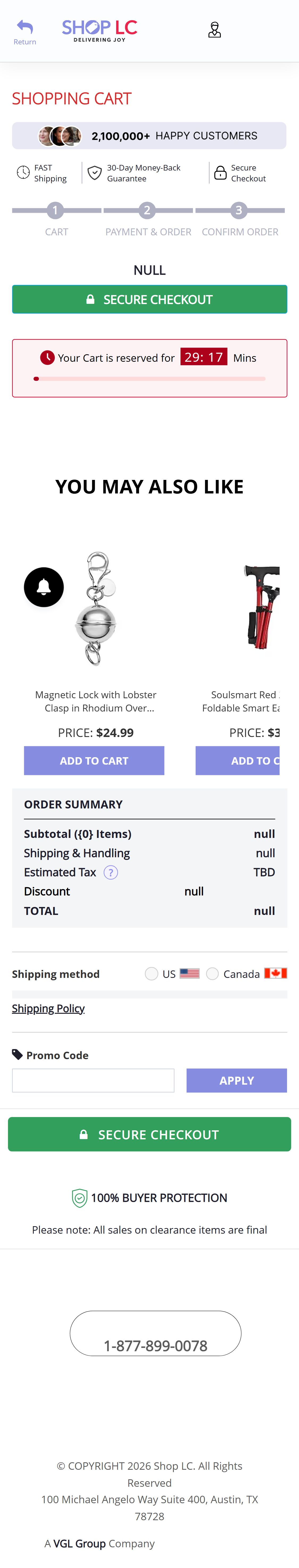 Shop LC — Cart