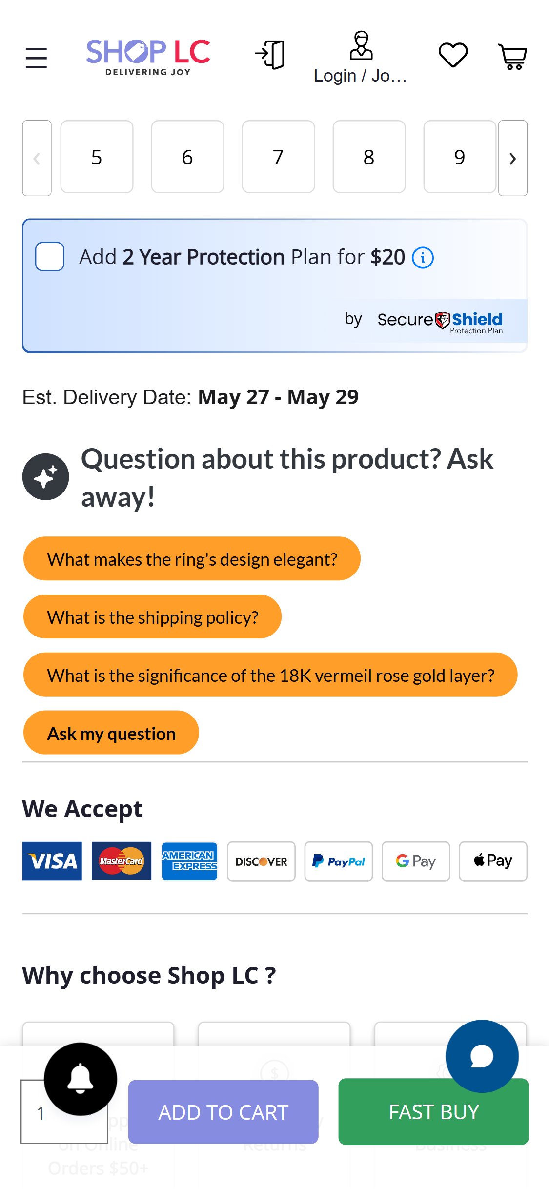 Shop LC — PDP